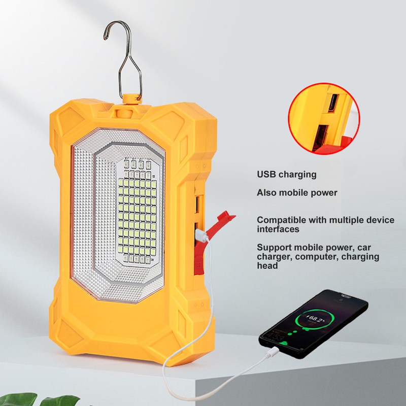 LED Solar Light Rechargeable Portable Flood Light Hooked Tent Light