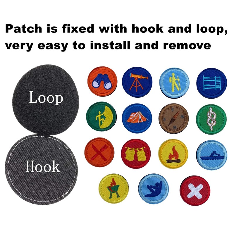 15 Pcs Round Wildermess Explorer Badge Applique, Outdoor Nature Camping