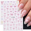 6 Sheets Bow Nail Art Stickers 3D Self-Adhesive Nail Decals