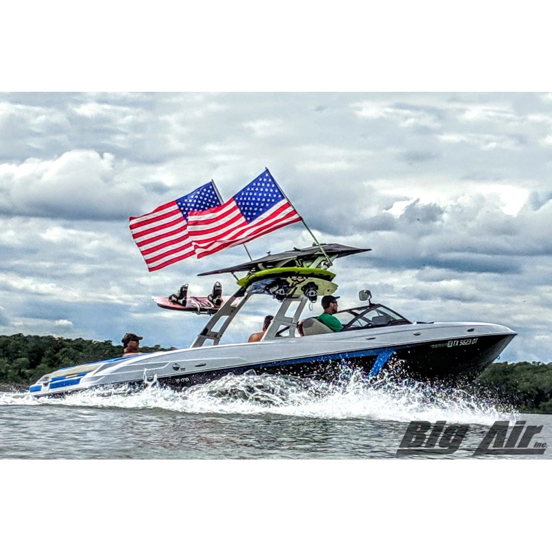 Big Air Inc. BLACK Universal Wakeboard Tower Mounted Flag Holder