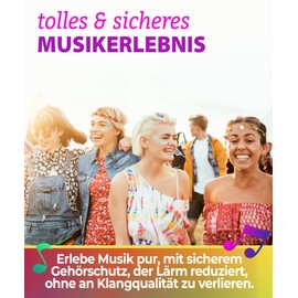 KLANG GUARD® Party High Quality Ear Plugs for High Music Quality at Party, Festival, Disco, Music and Concert - Reusable and Discreet with Practical Pendant and Case