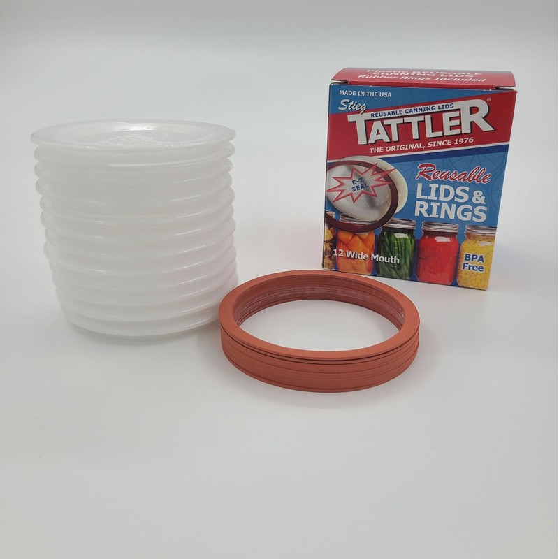Reusable Canning Lids Bundle Includes 12 Wide Mouth Tattler Lids