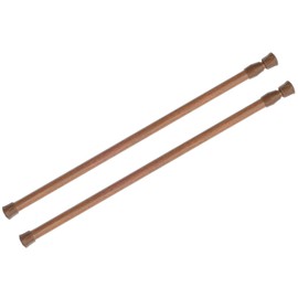 KXLife 2 Pack Spring Tension Curtain Rod for Window 28 to 48 Inch, Adjustable Expandable Small Curtain Tension Rods No Drill for Kitchen, Bathroom, Doorway, Cupboard(Oak)