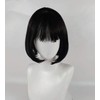 Donally Women's Full Wig Short Bob Straight Wig (Black)
