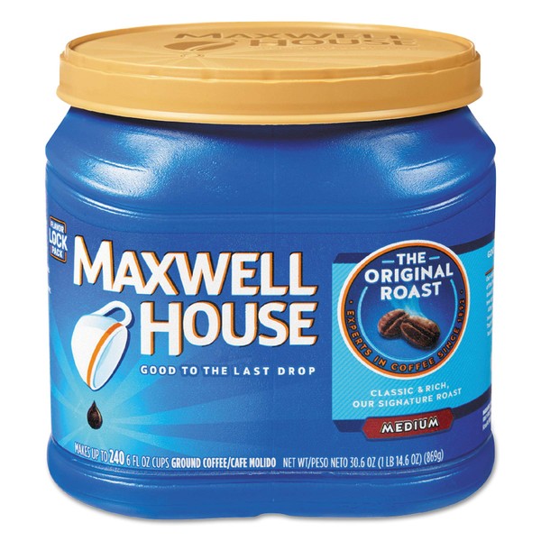 Maxwell House Original Roast Medium Coffee, 30.6 Ounce - 6 per case.