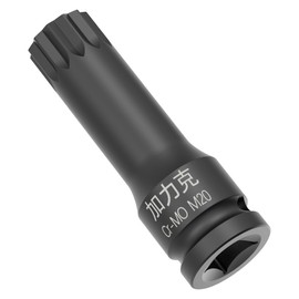 FOCMKEAS 1/2-Inch Drive x M20(20mm） Impact XZN Triple Square Spline Bit Socket, Metric Lengthen Screwdriver Socket Adapter, 3-Inch Length, CR-MO Steel, One-Piece Construction, Black