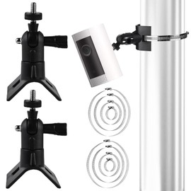 Pack of 2 Mast Mount Brackets, Universal Camera Mount for Eufy Cam/Arlo/Wyze, Adjustable Camera Mount for Indoor and Outdoor Camera, Mast Mount for Surveillance Camera, Black