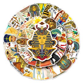 Egypt Stickers for Laptop(50 Pcs),Gift for Kids Teens Adults Girl,Ancient Egypt Waterproof Stickers for Water Bottle,Vinyl Stickers for Scrapbook,Journal,Dairy,Skateboard