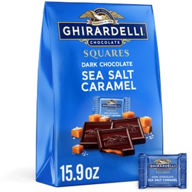 GHIRARDELLI Dark Chocolate Sea Salt Caramel Squares, 15.9 oz Bag
