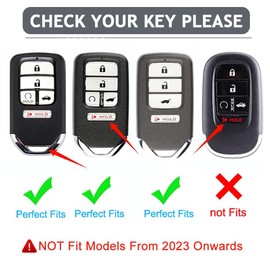 Cacacar for 2016-2022 Honda Key Fob Cover, Premium Soft TPU Full Protection Key Fob Case for Accord Civic CRV Pilot Ridgeline Passport Smart Remote Protector (Size B-Black)