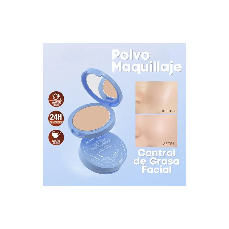 Polvo Compacto Matificador Fijador Base Maquillaje Natural F