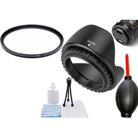 58MM UV Filter + Reversible Lens Hood for Canon EOS 70D 77D 80D 90D Rebel T8i T7 T7i T6i T6s T6 SL2 SL3 DSLR Cameras,for Canon EF 28mm f/1.8 USM Lens