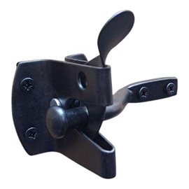 Black Auto Gate Latch for Garden Gates – Self-Locking Catch with Fixing Screws – Padlock Compatible – Pack of 1