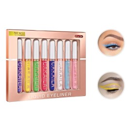 Set De Delineadores De Ojos Líquido De 8pcs Lentejuela Mate