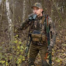 Pirscher Gear Bino Harness - Hunting Bag - Green Silent Modular Molle