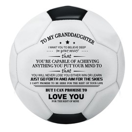 KWOOD Custom Classic Soccer Ball,Engraved Soccer Ball with Premium Pump for Training Recreation Practice,Available for Indoor Outdoor Toddlers Kids Teens Adults (to Granddaughter)