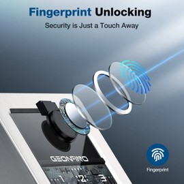 Keyless Entry Door Lock - Fingerprint Smart Door Lock with Bluetooth App, Electronic Keypad, IC Card, Key, IP65 Waterproof, Secure Anti-Peeping Password Smart Lock for Front Door Home Apartment Office