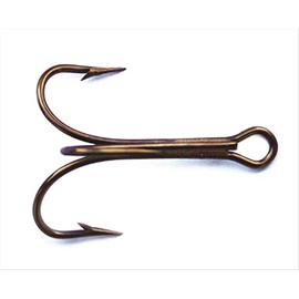 Mustad 3551 Classic Treble Standard Strength Fishing Hooks | Tackle for Fishing Equipment | Comes in Bronz, Nickle, Gold, Blonde Red, Size 10/0, Bronze