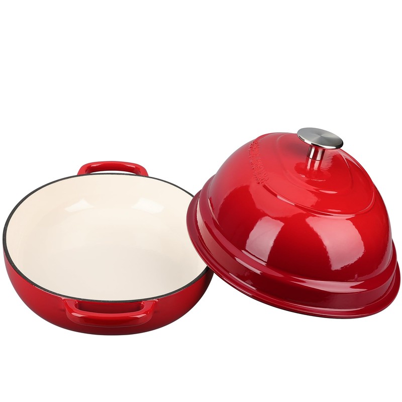 EDGING CASTING Enameled Oval Cast Iron Dutch Oven Pot with