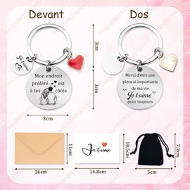 BOYATONG Couple Keyring Gift, silver
