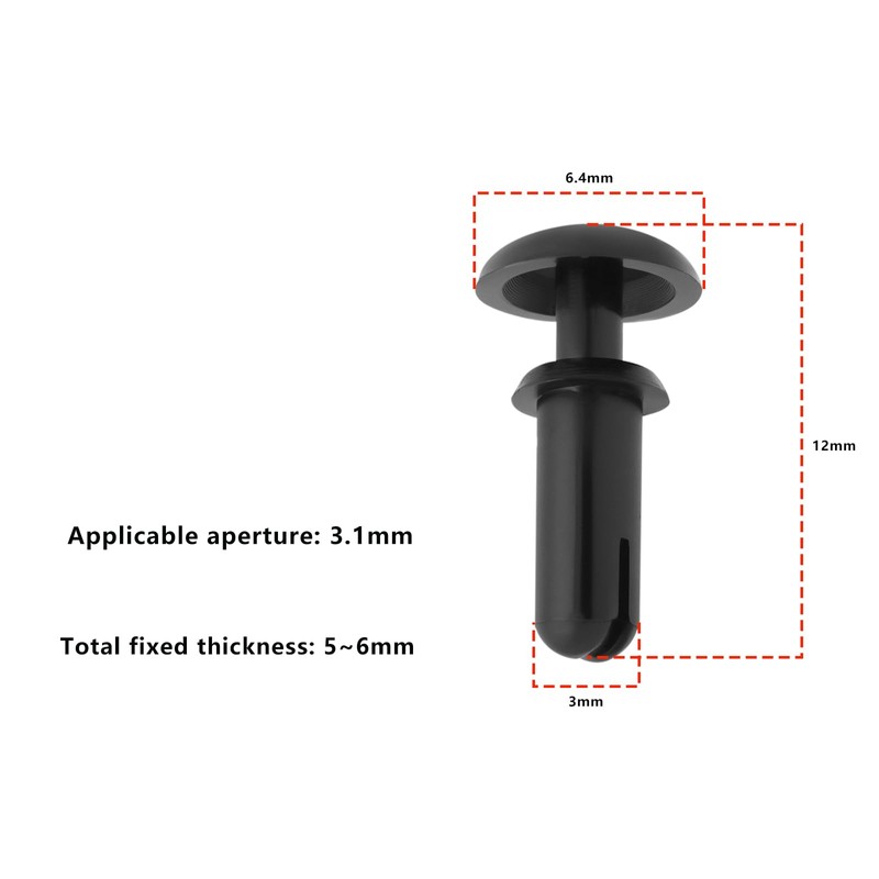Be In Your Mind Nylon Expansion Screws 6.4x12x3mm Hole Diameter