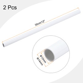 QUARKZMAN PVC Pipe, Empty Pipe, 12 mm, ID 14 mm, OD Round PVC Pressure Pipe, Plastic Pipe, 300 mm/12 Inch, Long, High Impact Resistant for Cable Cover, Water Pipe, Aquarium, Fish Tank, Greenhouse,