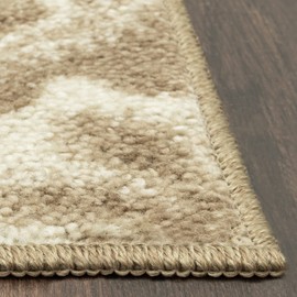 Maples Rugs Vivian Medallion Runner Rug - Made in USA - Washable, Non Slip, Indoor Carpet for Hallway, Kitchen, and Laundry Room, 1'8 x 5'', Beige