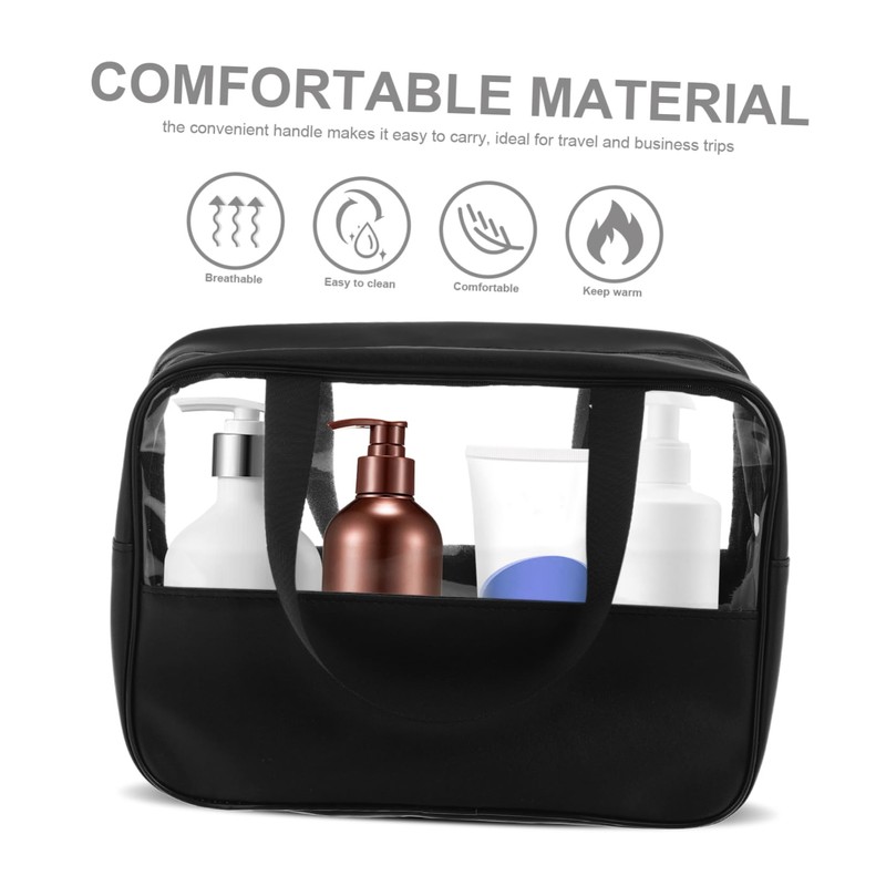 Outanaya Clear Makeup Bag Toiletry Organizer with Handle Portable Travel