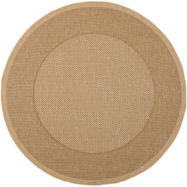 Safavieh Courtyard Collection CY7987 Indoor/ Outdoor Area Rug, 6'7" x 6'7" Round, Natural / Gold