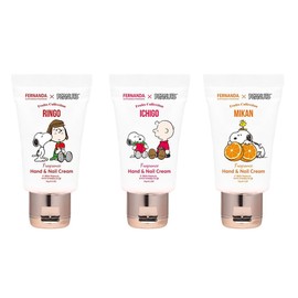 Fernanda Mini Hand & Nail Cream Fresh Set (Apple, Strawberry, Mandarine) / Fernanda x Peanuts (0.5 oz (15 g) x 3 Pieces)
