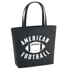 Huuraa Filz Shopper American Football Ball Geschenk 22 Liter Charcoal Melange Filz American Football Geschenkidee