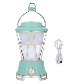 LED Camping Lantern 2 Light Modes Solar Power Type C Charging Stepless Dimming LED Lantern for Hiking Camping Emergency Green