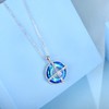 JLYY Silver Circle CZ Cross Necklace for Women Faith Hope