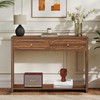Fluted Console Table with Drawers, Mid-Century Narrow Entryway Table with