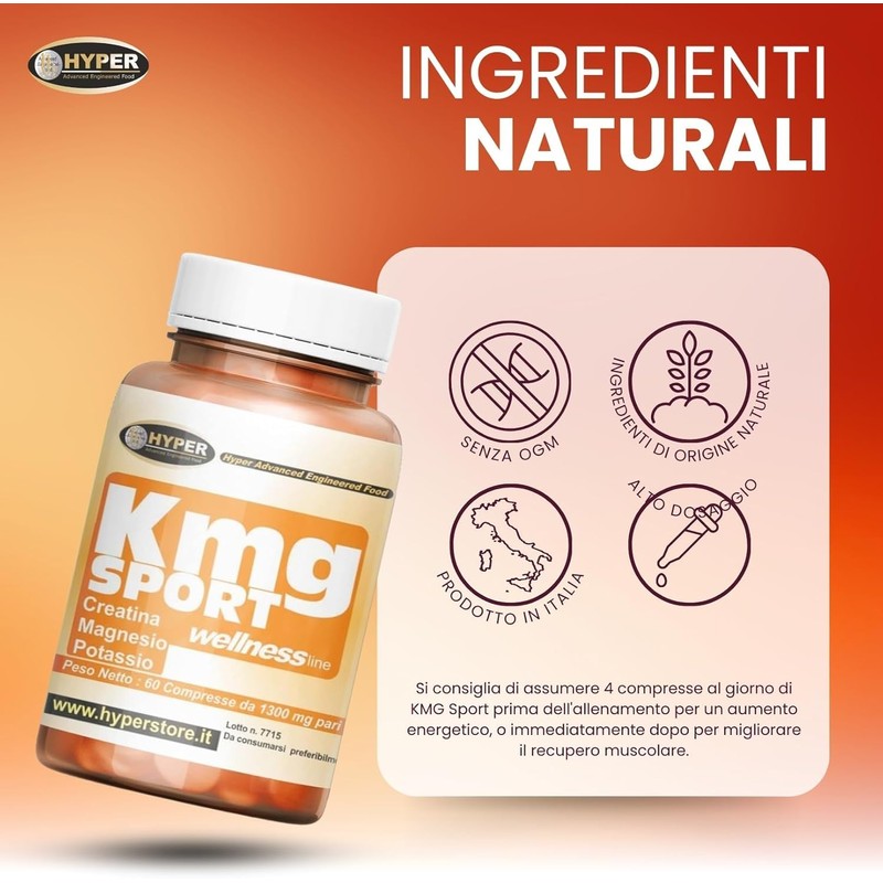Hyper KMG SPORT Integratore Sport Integratori Stanchezza con Creatina, Magnesio