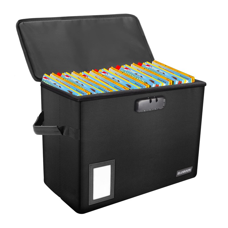 Comic Book Storage Box, ELOBOON Fireproof & Water-Resistant Comic Book