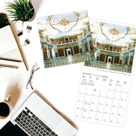 Graphique 2026 Libraries Wall Calendar | 12” x 12” | Thick Paper | Home & Office Organizer | Large Monthly Grid | 3 Languages & Marked Holidays | 4 Month Preview Page for 2027