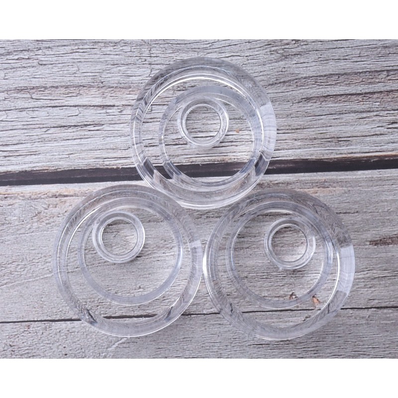 sowaka 9 Pcs Display Stands Acrylic Clear Small Round Baseball