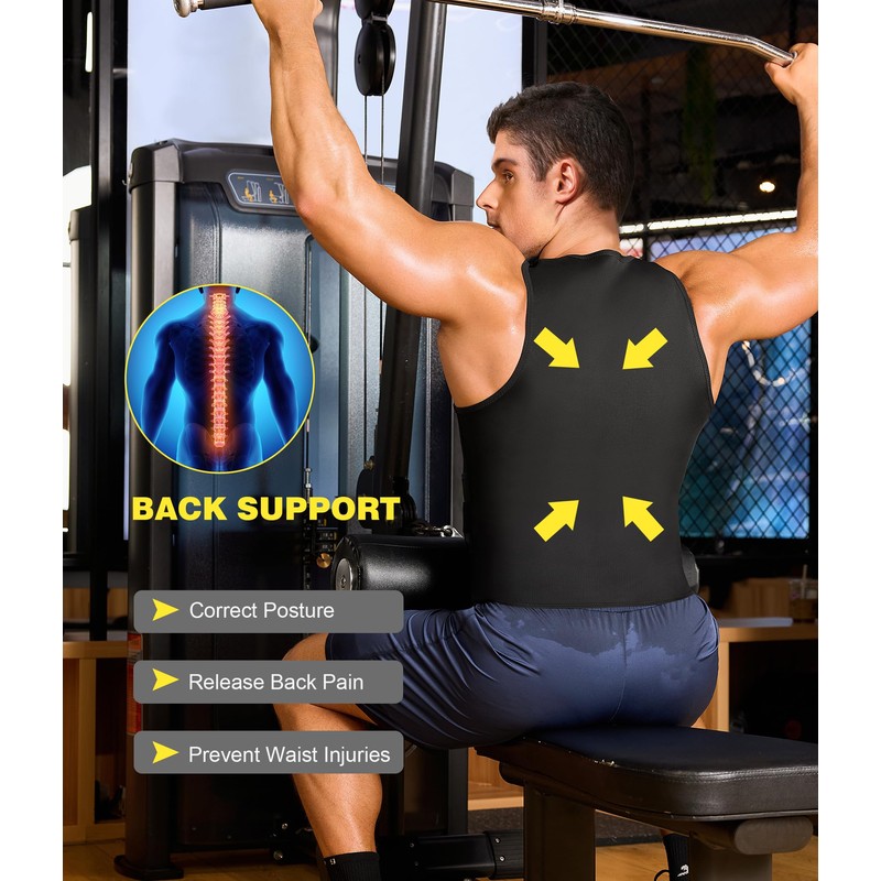 Junlan Sauna Suit for Men 2 in 1 Waist Trainer