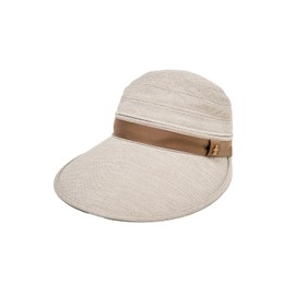 Muning Wear MG5SCP00L Women's Cap, 2-Way Visor, UV Protection, Heat Insulation, Linen Material, Cosmetics Care Tape, Golf, BG00 (beige)