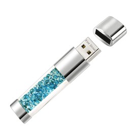 Lovely Diamond USB 2.0 Flash Drive Data Storage Memory Stick USB Stick Pendrive Gift (16GB, Lake Blue)