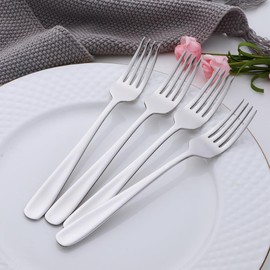 Buyer Star Spoon Fork Set, Dinner Spoon, Dinner Fork, 4 Pieces, 7.3 inches (18.5 cm), Stainless Steel, Cutlery, Curry, Salad, Soup Spoon, Dishwasher Safe, Silver