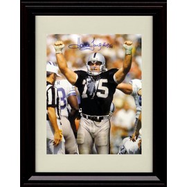 Howie Long - Oakland Football Autograph Promo Print - Victory Arms HOF Year - Framed 8x10