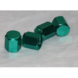 Rushazzled Anodized Aluminum Alloy Valve Stem Cap 4 pack Set GREEN
