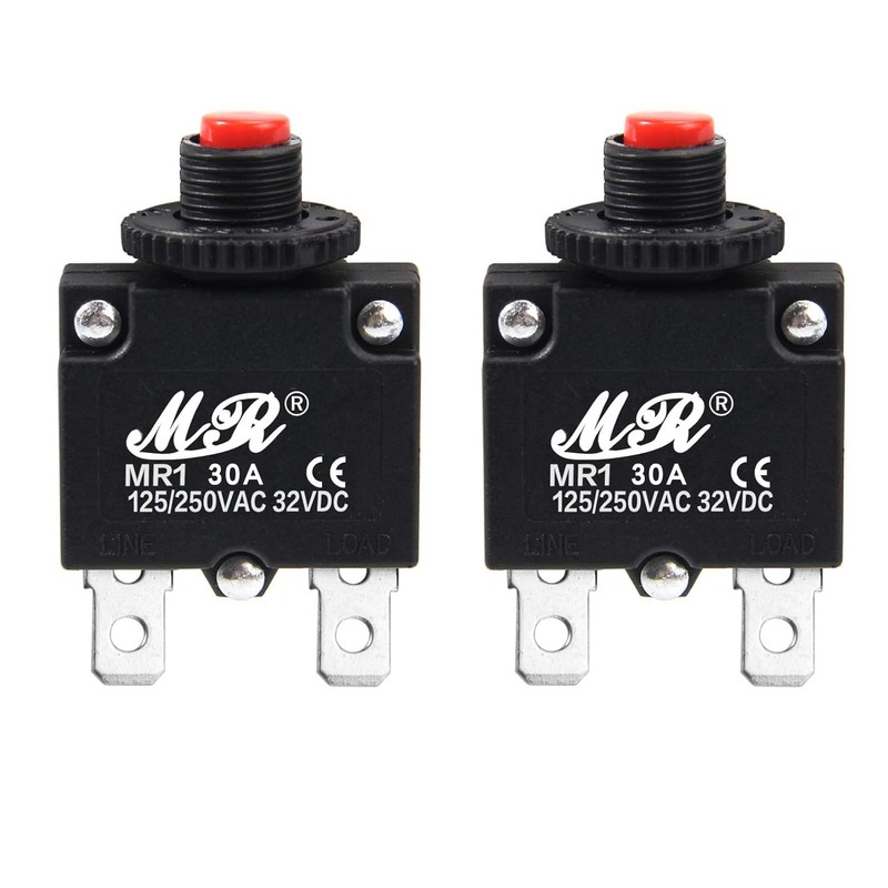 RKURCK 30 Amps Thermal Circuit Breakers 125/250V AC 32V DC