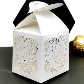 the love 46 Pcs Laser Cut Flowers and Butterflies Peacock Dove Sing Creative Candy Chocolate Box Wedding Favors Baby Shower Favors Boxes Party Gifts Decors (White)