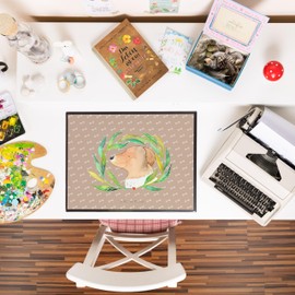 Mr. & Mrs. Panda Desk Mat Dog Tendril - Gift, Desk Pad, Dog Happiness, Large Desk Mat,