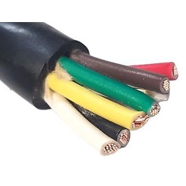 AC DC WIRE & SUPPLY Trailer Cable Wire Harness 14-6 14 Gauge 6 Wire Jacketed Black Round Made in USA Pure Copper (5 FT)