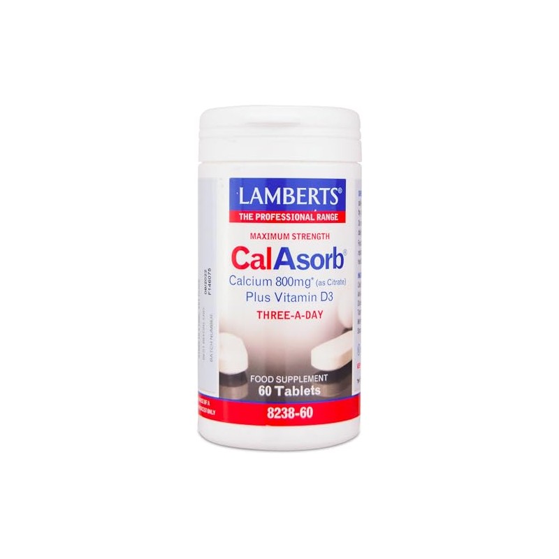 Lamberts Calasorb Calcium 800mg (As Citrate) Plus Vitamin D3 60