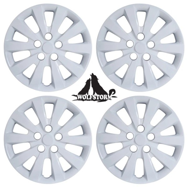 Wolfstorm Set of 4 R16 Hubcaps Steel Wheels Rims Covers